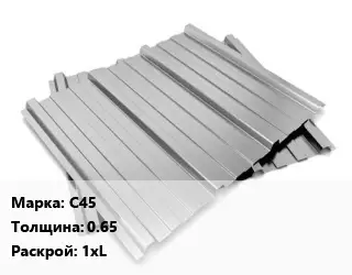 Профнастил оцинкованный С45 s=0.65 1хL